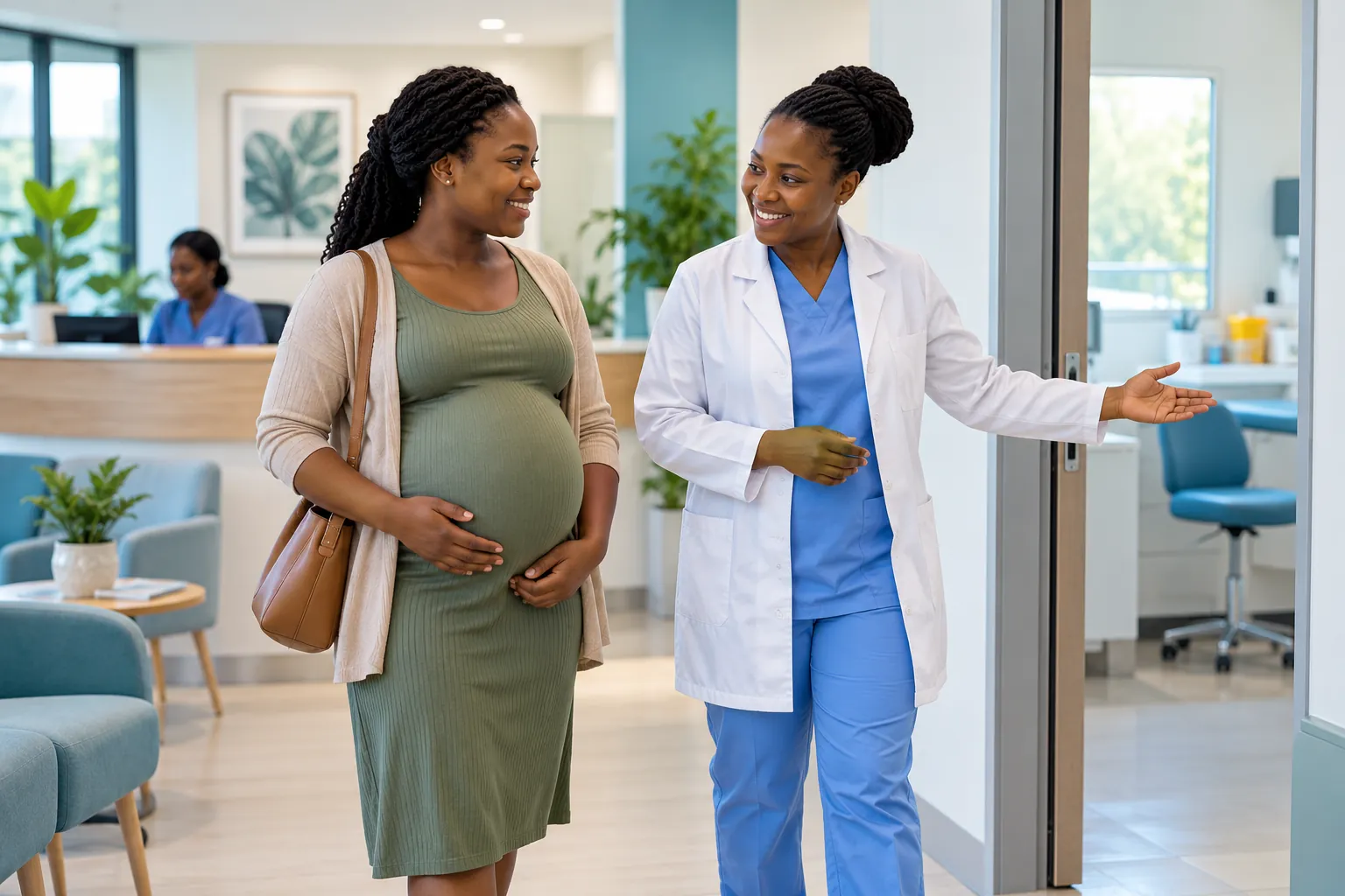 Illustration : accueil d’une femme enceinte par une professionnelle