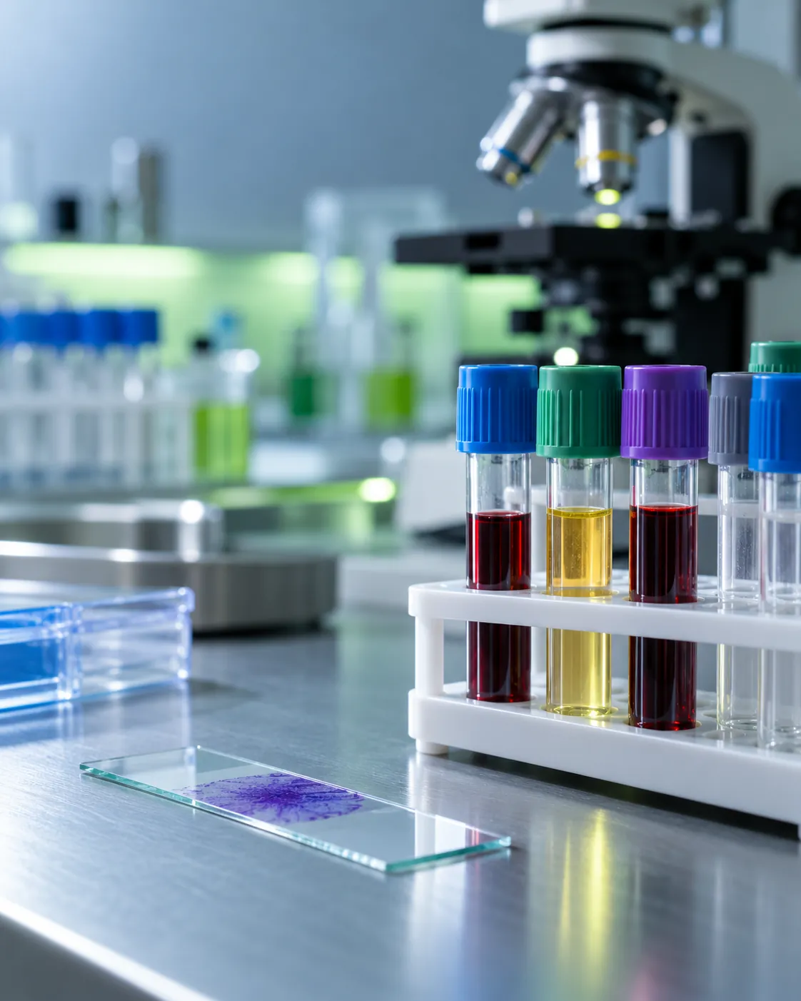 Illustration : tubes d’analyses médicales en laboratoire